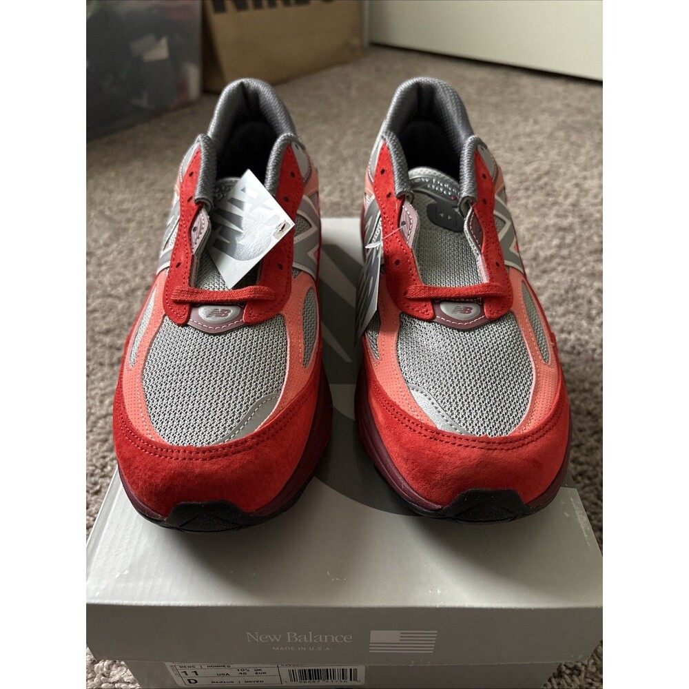 New Balance Men’s 992 Suede Mesh Sneakers - Red/Gray